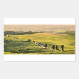 Sticker Rectangulaire Route blanche dans l'autocollant de rectangle de
