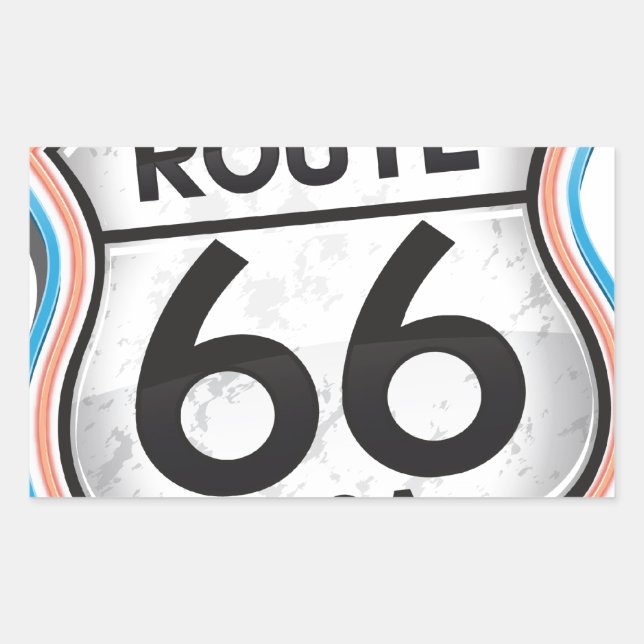 Sticker Rectangulaire Route historique des USA66 cadeaux (Devant)