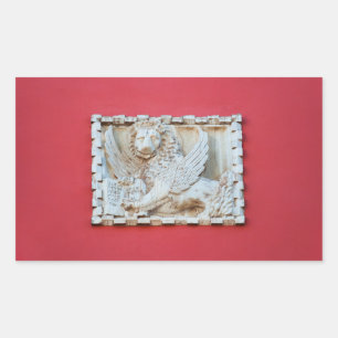 Sticker Rectangulaire Rovinj Croatie archite de la plaque de lion ailé v