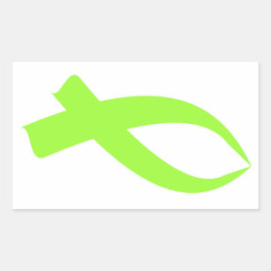 Sticker Rectangulaire Ruban de sensibilisation (vert citron)