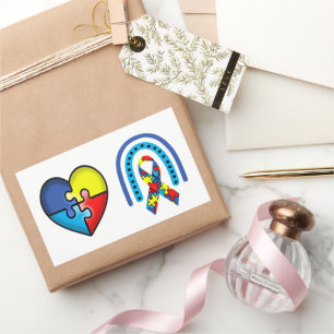 Sticker Rectangulaire Ruban sensibilisation sur l'autisme