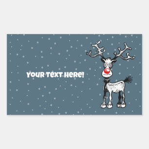 Sticker Rectangulaire Rudolph le renne