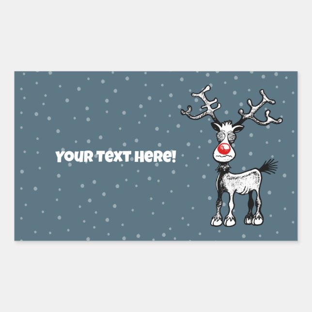 Sticker Rectangulaire Rudolph le renne (Devant)