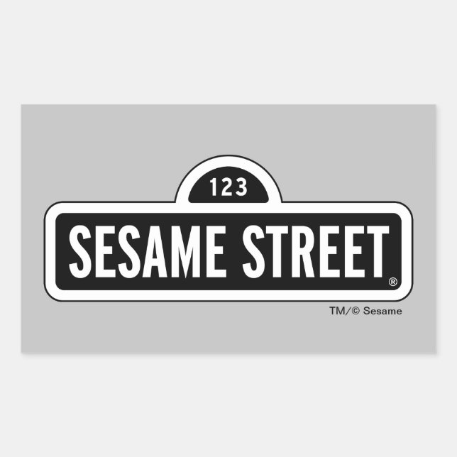 Sticker Rectangulaire Rue Sésame | Logo B&W (Devant)