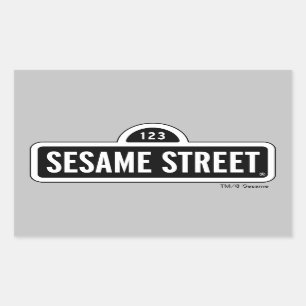 Sticker Rectangulaire Rue Sésame Logo B&W