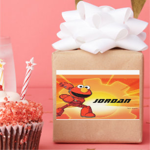 Sticker Rectangulaire Rue Sésame   Mécaniciens Elmo