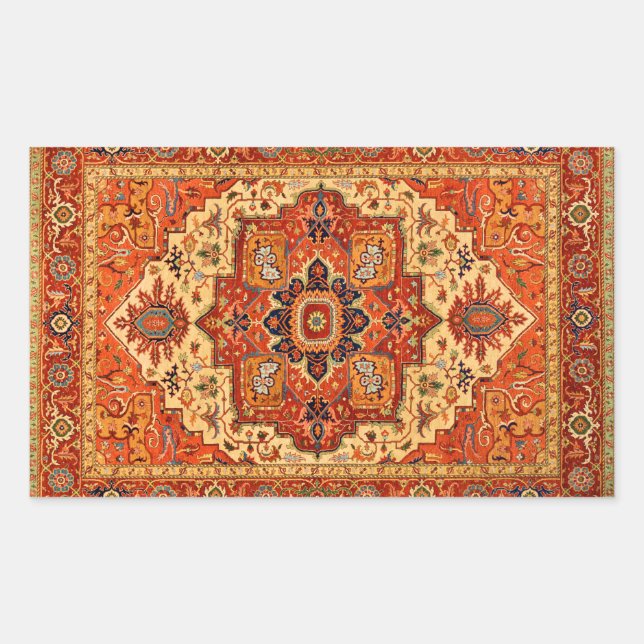 STICKER RECTANGULAIRE RUG PERSIEN CLASSIQUE (Devant)