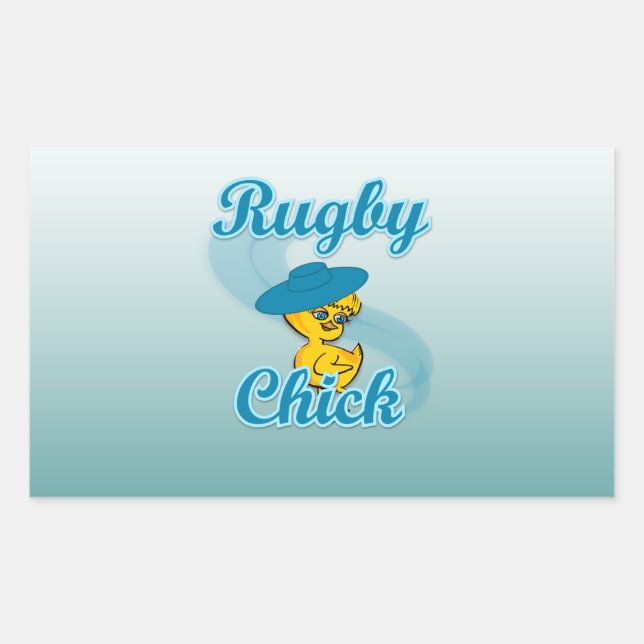 Sticker Rectangulaire Rugby Chick #3 (Devant)