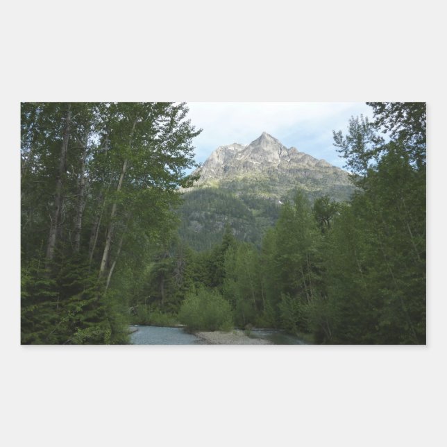 Sticker Rectangulaire Ruisseau McDonald au parc national de Glacier (Devant)