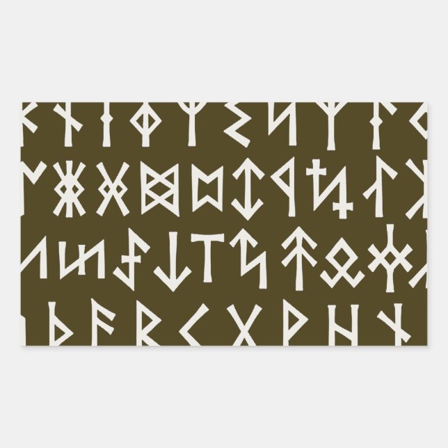 Sticker Rectangulaire Runes Futhark anciens (Devant)