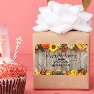 Sticker Rectangulaire Russe Bon thanksgiving Automne Marketing d'entrepr