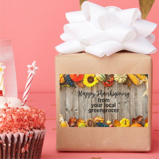 Sticker Rectangulaire Russe Bon thanksgiving Automne Marketing d'entrepr (Fête)