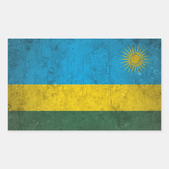 Sticker Rectangulaire Rwanda (Devant)