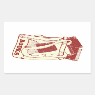 Sticker Rectangulaire Sac de livres que j'aime lire