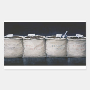 Sticker Rectangulaire Sacs à café 1990