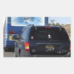 Sticker Rectangulaire Safari Trek 1999 Blue Classic RV Motorhome Jeep