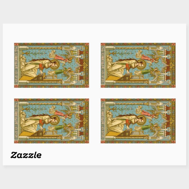 Sticker Rectangulaire Saint-Cécile néo-gothique de Rome (BNG 02) (Feuille)