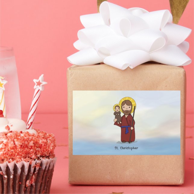 Sticker Rectangulaire Saint Christopher Fête Saint (Fête)