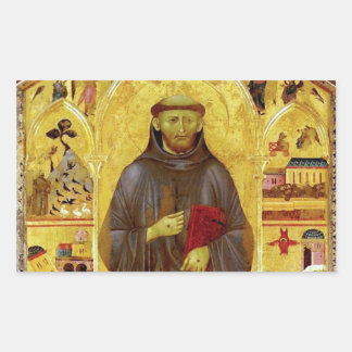 Sticker Rectangulaire Saint François d'Assise Iconographie médiévale
