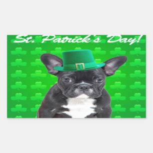 Sticker Rectangulaire Saint Patrick, Chien de taureau français