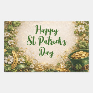 Sticker Rectangulaire Saint-Patrick férié fantaisiste 