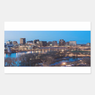 Sticker Rectangulaire saint paul skyline et le bord de la rivière la nui