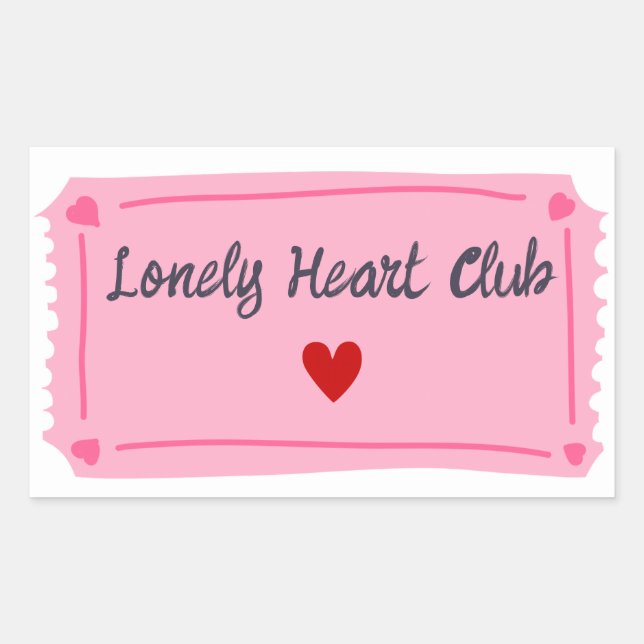 Sticker Rectangulaire Saint-Valentin du Lonely Hearts Club (Devant)