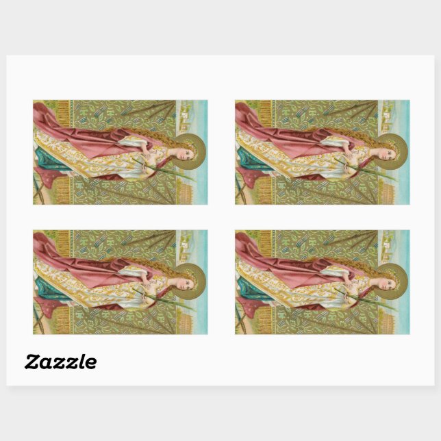 Sticker Rectangulaire Sainte Agnès de Rome (BC 01) (Feuille)