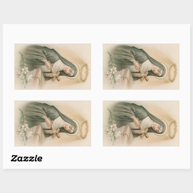 Sticker Rectangulaire Sainte-Rita de Cascia (M 015) (Feuille)