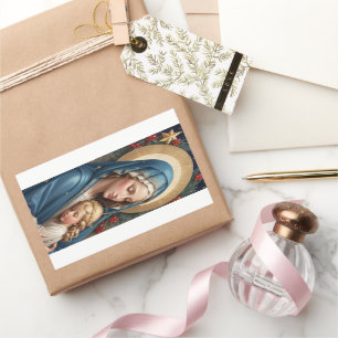 Sticker Rectangulaire Sainte Vierge Marie Traditionnelle Catholique