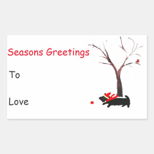 Sticker Rectangulaire Saison Scottie Dog Robin
