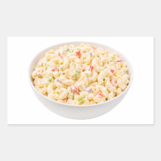 Sticker Rectangulaire Salade de macaroni crémeuse avec assaisonnement