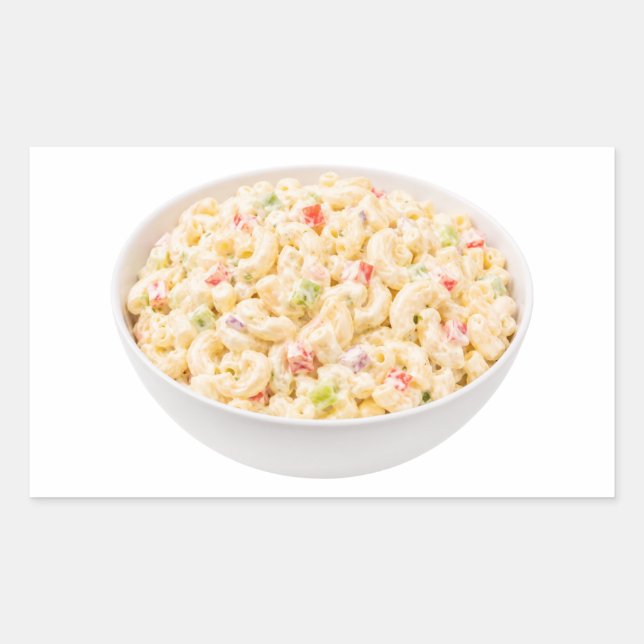 Sticker Rectangulaire Salade de macaroni crémeuse avec assaisonnement (Devant)