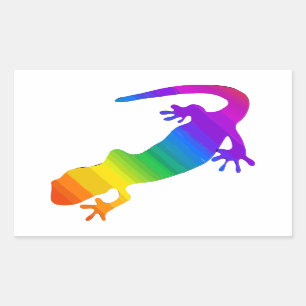 Sticker Rectangulaire Salamandre striée arc-en-ciel