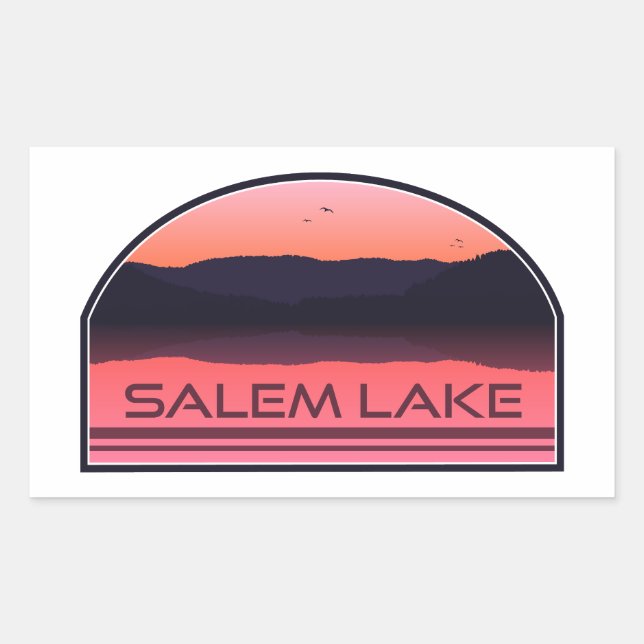 Sticker Rectangulaire Salem Lake North Carolina Red Sunrise (Devant)