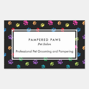 Sticker Rectangulaire Salon de toilettage professionnel pour animaux aux