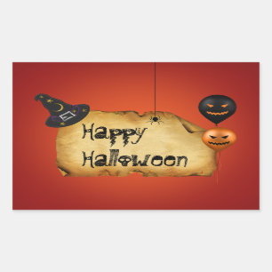 Sticker Rectangulaire Salutation de vieux parchemin d'Halloween
