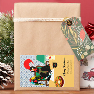 Sticker Rectangulaire Salutations de Noël du Rooster portugais