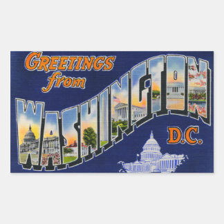 Sticker Rectangulaire Salutations de Washington DC !