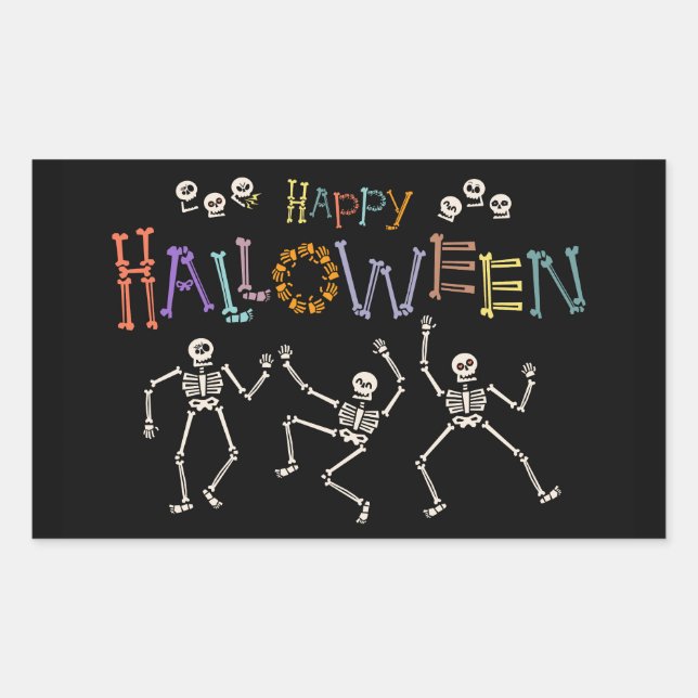 Sticker Rectangulaire Salutations d'Halloween (Devant)