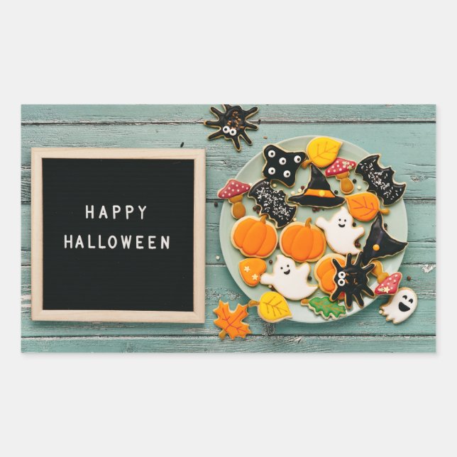 Sticker Rectangulaire Salutations d'Halloween (Devant)