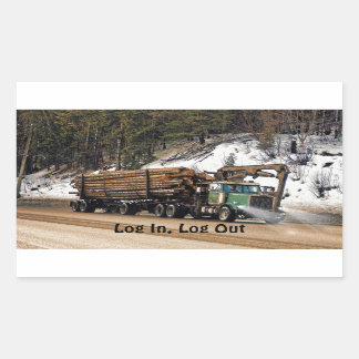 Sticker Rectangulaire S'amuser Se connecter - Se déconnecter Loging Truc