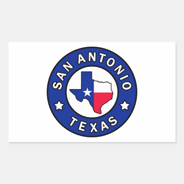 Sticker Rectangulaire San Antonio Texas (Devant)