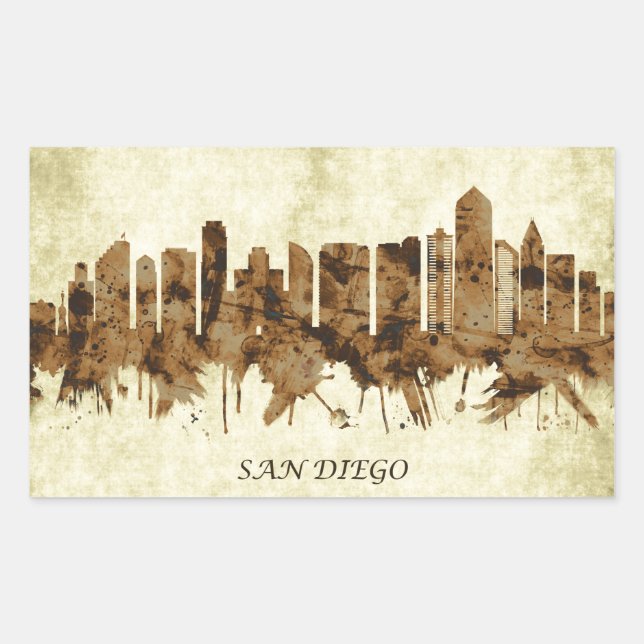 Sticker Rectangulaire San Diego California (Devant)