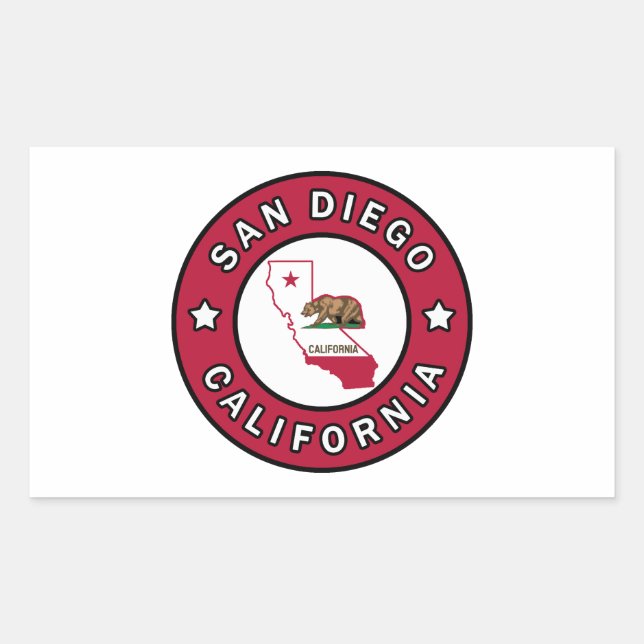 Sticker Rectangulaire San Diego Californie (Devant)