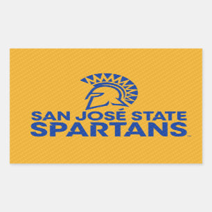 Sticker Rectangulaire San Jose State Spartans Motif en fibre de carbone