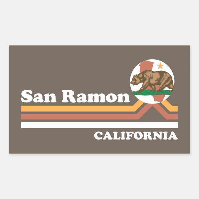 Sticker Rectangulaire San Ramon, Californie vintage (Devant)