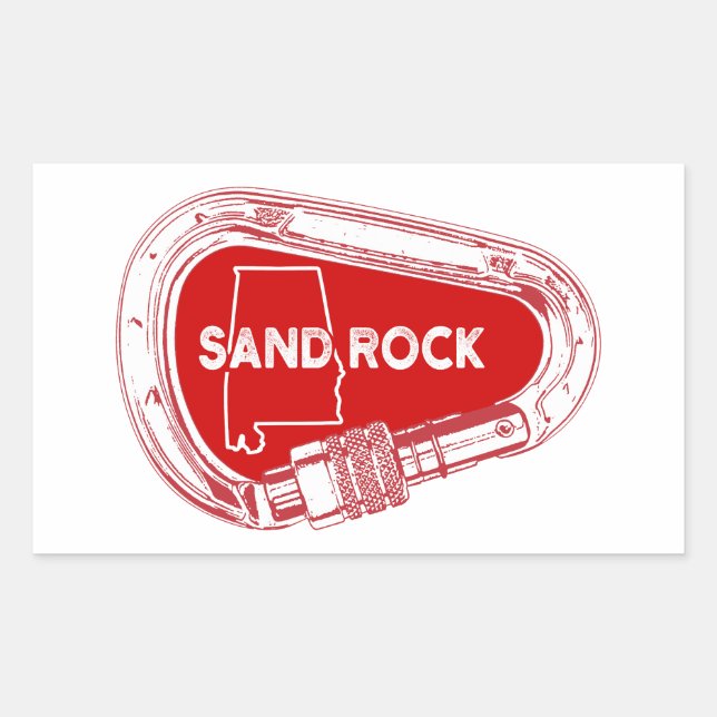 Sticker Rectangulaire Sand Rock Alabama Rock Escalade Carabiner (Devant)