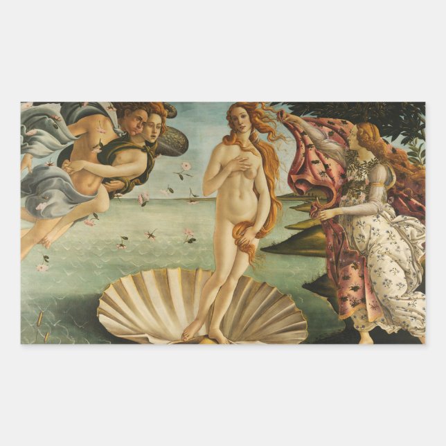 Sticker Rectangulaire Sandro Botticelli - La naissance de Vénus (Devant)