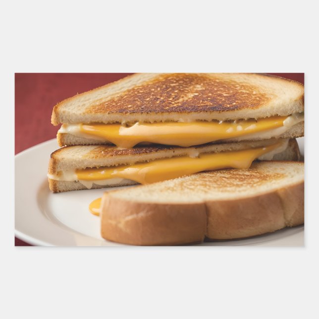 Sticker Rectangulaire Sandwich au fromage grillé (Devant)